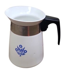 Corning Ware Coffee Tea Pot Blue Cornflower 8 Cup 2 Quart